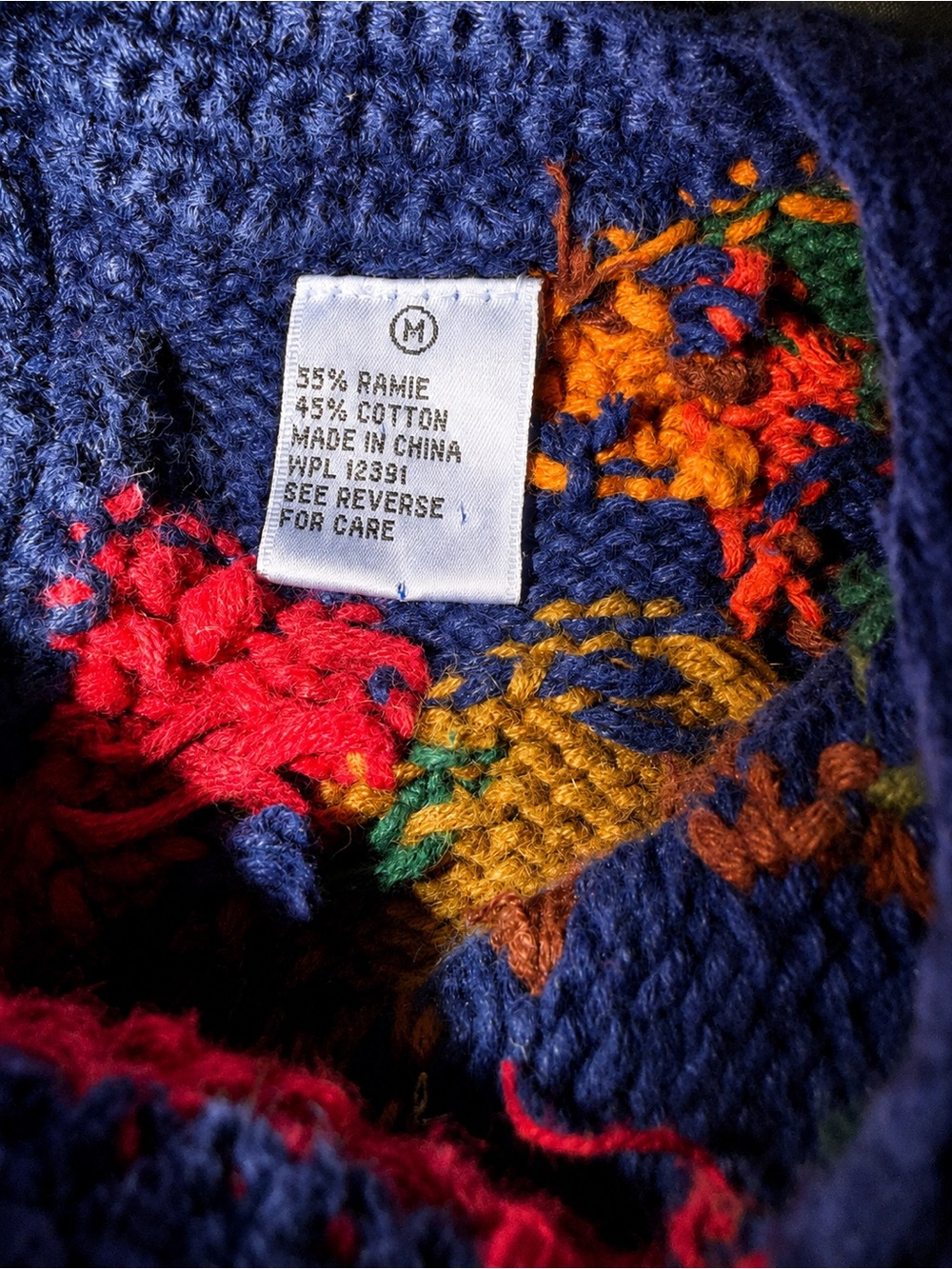 Vintage 80s Signatures by Northern Isles Hand Knit Fall Leaf Sweater Cottagecore - Picture 8 of 11